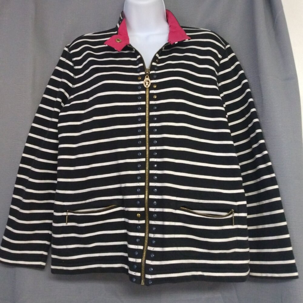 ❤️CHRISTINE ALEXANDER Swarovski Crystals & Studded Trim Jacket Sz Medium